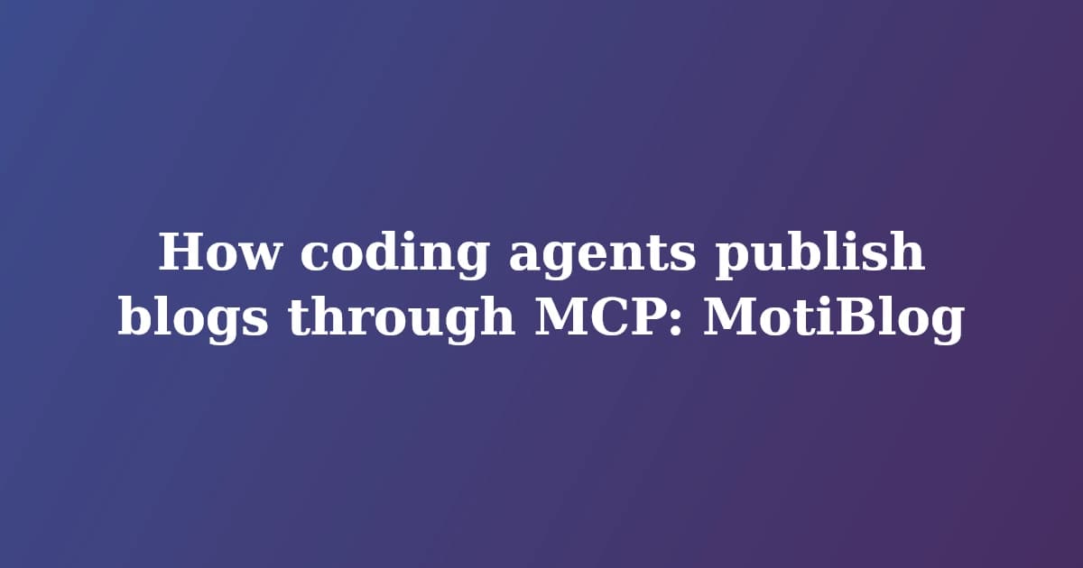 Featured image for How Coding Agents Publish Blogs Through MCP